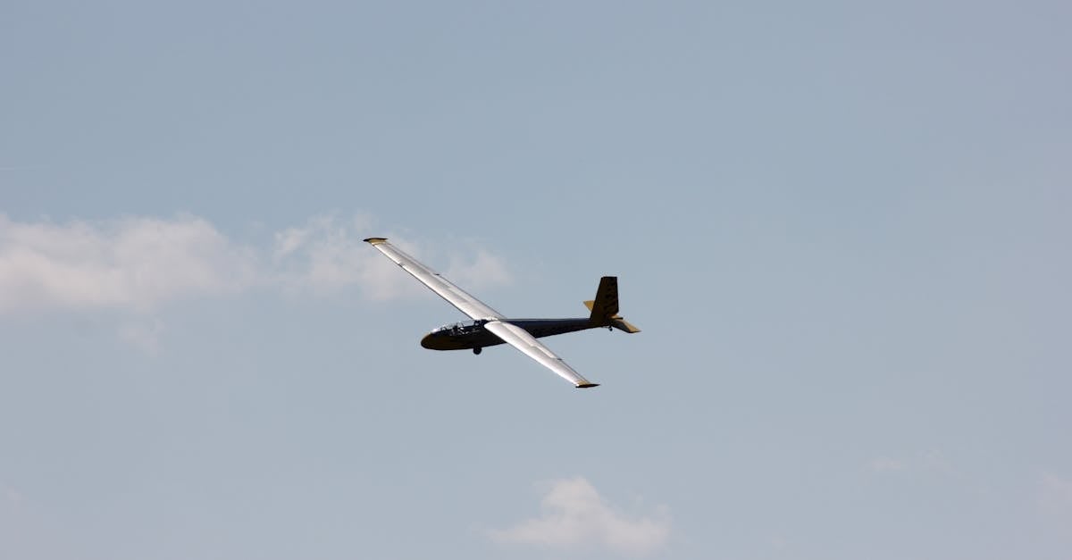 A sleek glider airplane soaring gracefully against a serene blue sky, capturing the essence of flight.