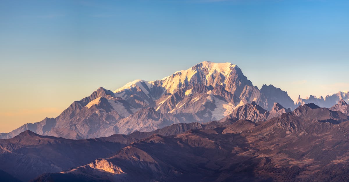 Breathtaking view of Mont Blanc during a sunny day showcasing majestic snow-capped peaks.