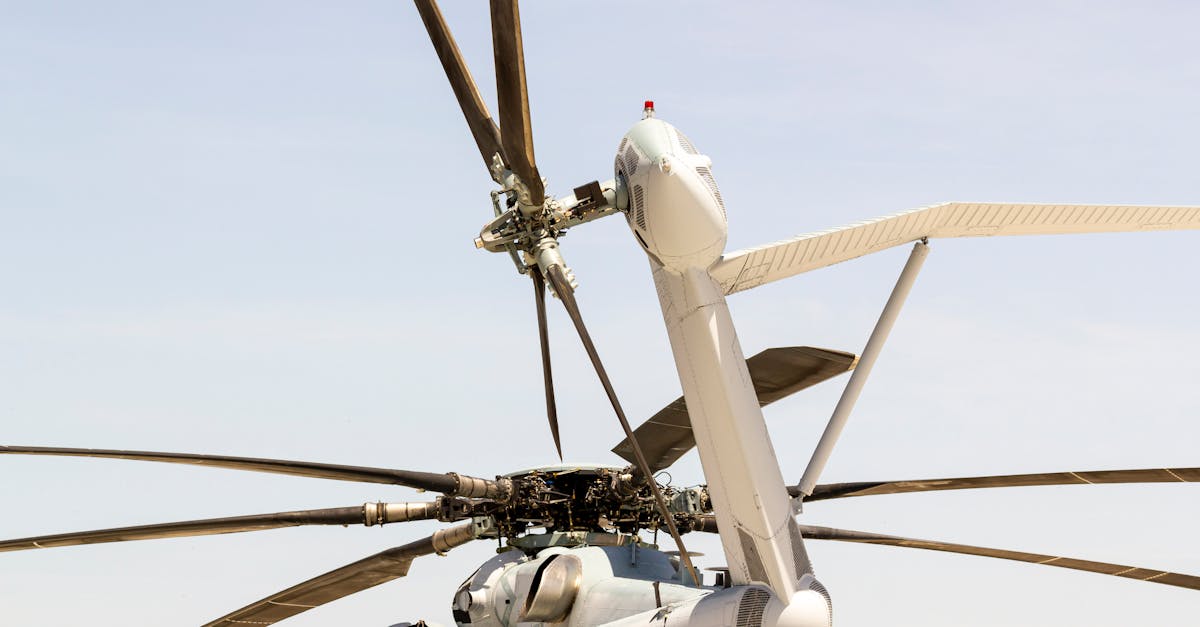 Detailed view of a CH-53 helicopter rotor at Camp Lejeune, North Carolina.
