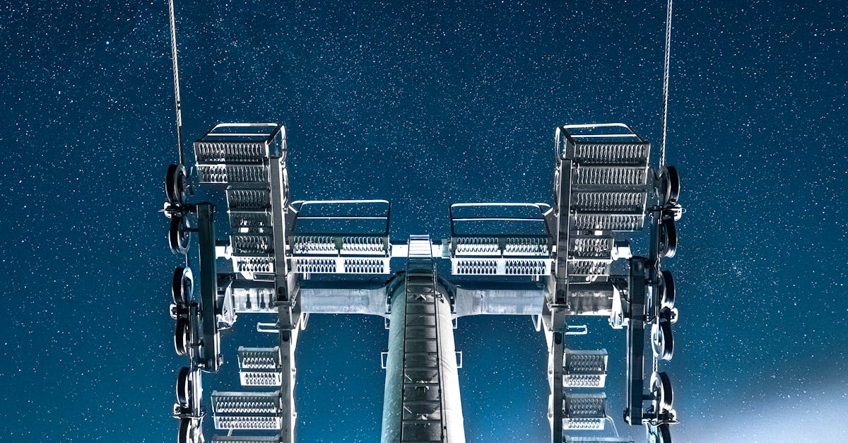 A stunning view of a ski lift at night, set against a starry sky in Borovets, Sofia Province, Bulgaria.