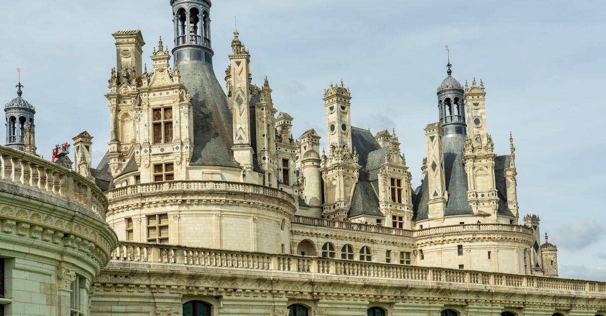 Magnificent architectural detail of Château de Chambord, a French Renaissance masterpiece.