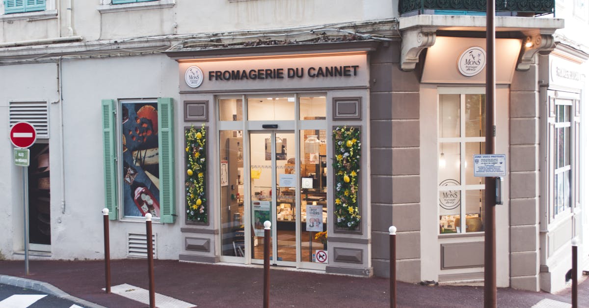 Delightful corner view of Fromagerie du Cannet in Cannes, showcasing French charm and culture.