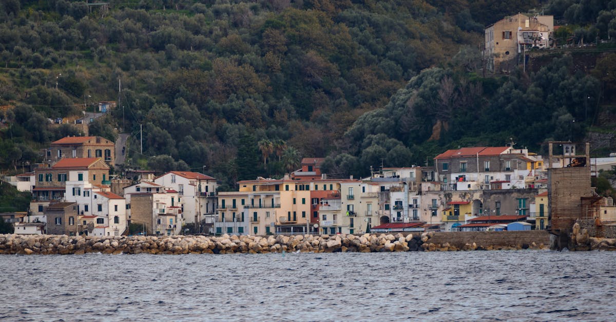 Charming Italian village by the sea with Mediterranean architecture.