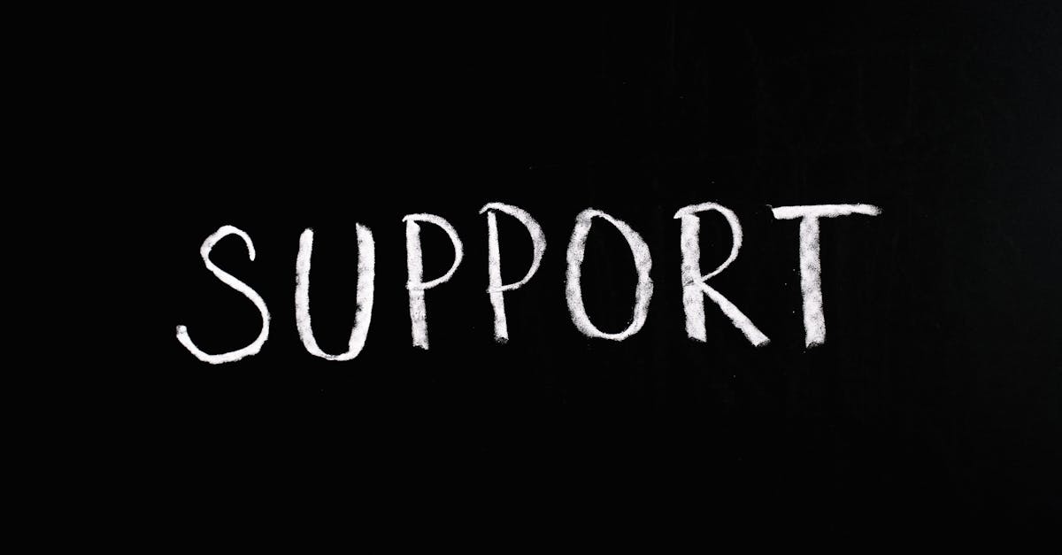 Chalkboard with the word 'Support' written in white chalk on a black background.