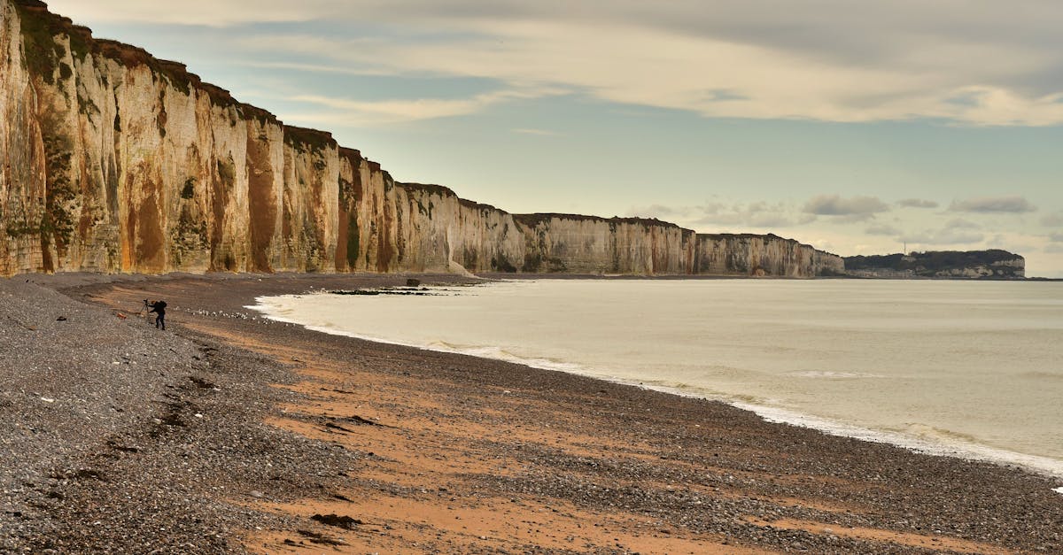 Explore the breathtaking cliffs and serene seascape at Le Havre, Normandie. Perfect for nature enthusiasts.